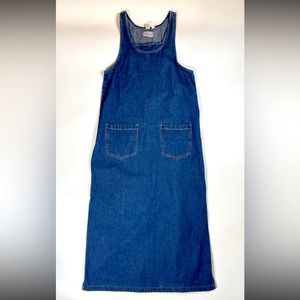 Vintage Paul Harris Denim overall jumper Romper Dress Cottagecore Schoolgirl Med